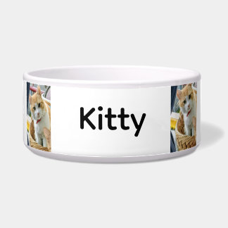 Cat Photo Name Customize Ceramic Pet Bowl