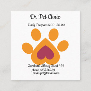 Cat Photo, Quotes Front and Back, Paw, Heart, Name Calling Card