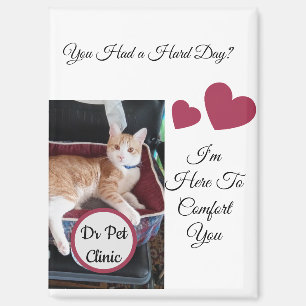 Cat Photo, Quotes Front and Back, Paw, Heart, Name Magnet
