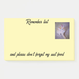 Cat Photo Remember List Post-It Notes