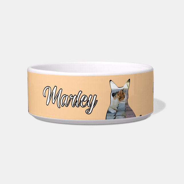 Cat photo shape Ceramic Bowl (Front)
