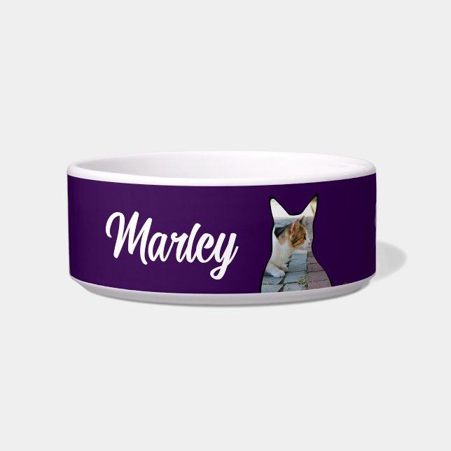 Cat photo shape ceramic  bowl (Front)