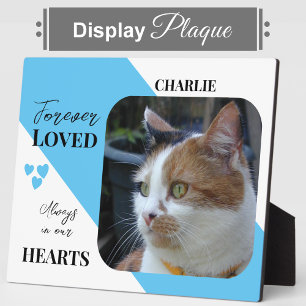 Cat Photo Sympathy Keepsake Pet Memorial blue Plaque