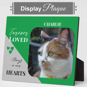 Cat Photo Sympathy Keepsake Pet Memorial green Plaque