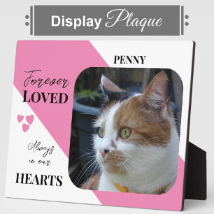 Cat Photo Sympathy Keepsake Pet Memorial pink Plaque