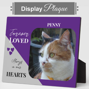 Cat Photo Sympathy Keepsake Pet Memorial purple Plaque