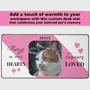 Cat Photo Sympathy Pet Memorial pink Desk Mat