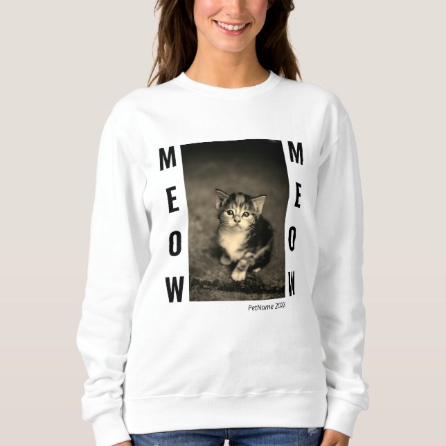 Cat Photo Template Womens Sweatshirt (Front)