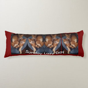 Cat photo text customise , body cushion
