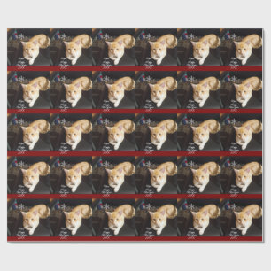Cat Photo Text, Customise, Happy New Year 20XX,  Wrapping Paper