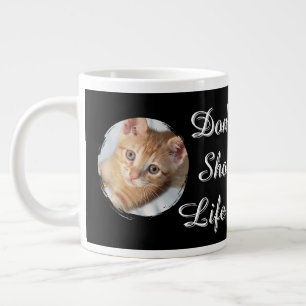 Cat Photo, Text, replaceable, Large Coffee Mug