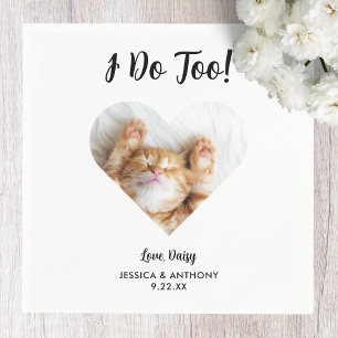 Cat Photo Wedding Cocktail Napkins