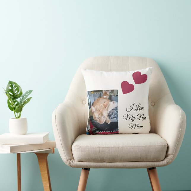 Cat Photo with Quote, Front and Back, Paw Cushion (Chair)