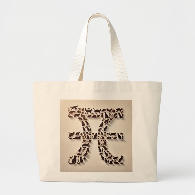 Cat Pi Large Tote Bag (Front)