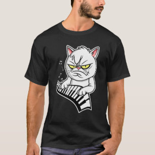 Cat Pianist Playing Piano T-Shirt
