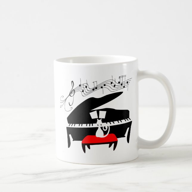 Cat & Piano Coffee Mug (Right)