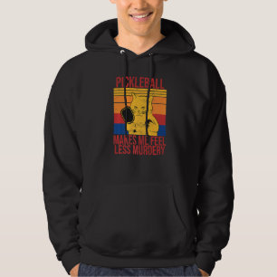 Cat pickleball makes me feel less murdery Retro Hoodie