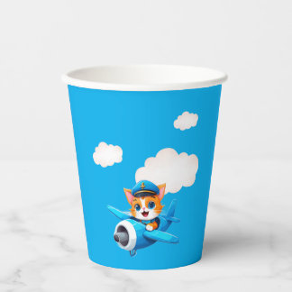 Cat Pilot Paper Cups
