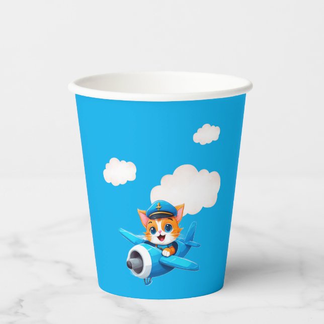 Cat Pilot Paper Cups (Front)