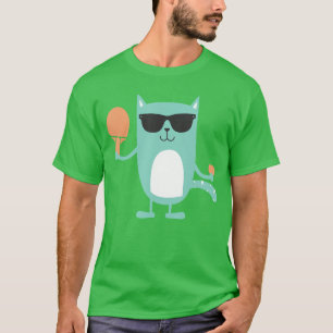 Cat Ping Pong Player Paddle Game Sportsournament L T-Shirt