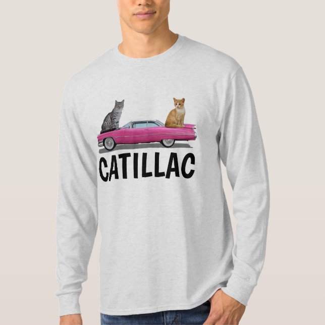 CAT PINK CADDY CLASSIC CAR  T-Shirt (Front)