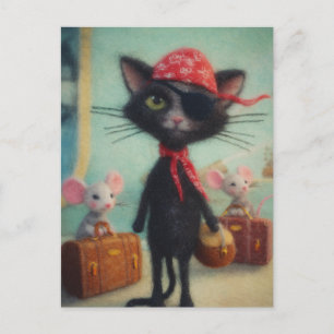 Cat Pirate and the Mice Postcard