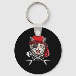 Cat Pirate Boys Men Jolly Roger Flag Skull And Cro Key Ring