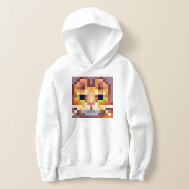 Cat pixel art hoody, Pixel Art (Laydown)