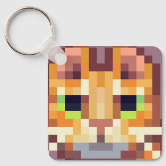 Cat pixelart, Pixel Art, sleutelhanger  Key Ring