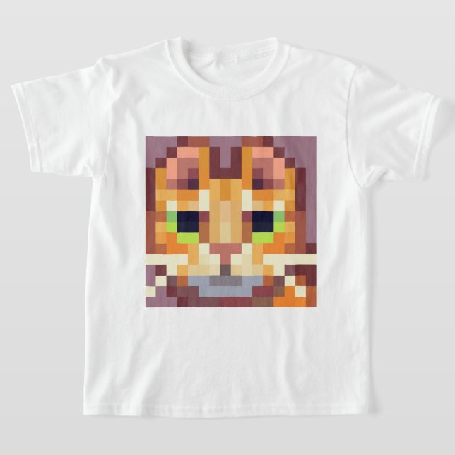 Cat Pixels T-Shirt (Laydown)