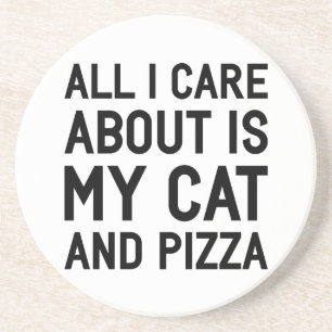 Cat & Pizza Coaster