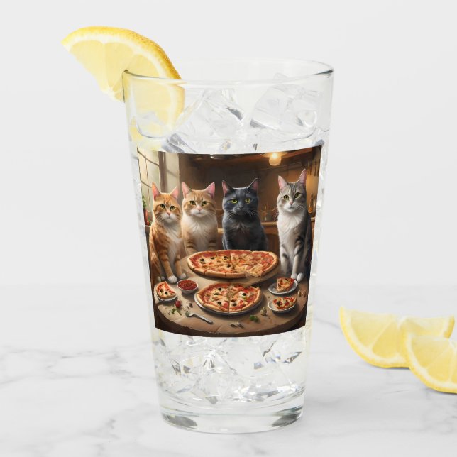 Cat Pizza Night, Glass (Front Ice)