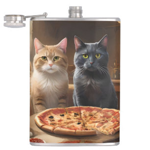 Cat Pizza Night, Hip Flask