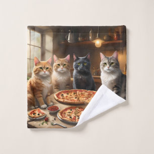 Cat Pizza Night, Wash Cloth