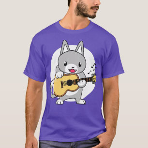 CAT PLAY GUITAR CARTOON T-Shirt