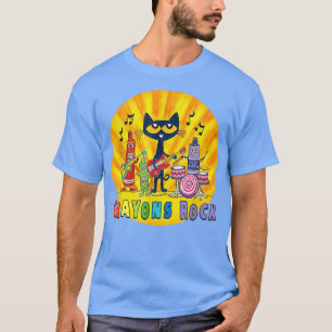 Cat Play Guitar Shirt Crayons Music Funny Cat