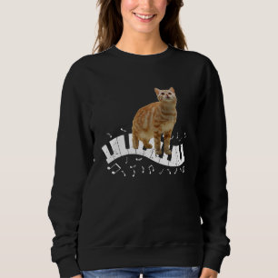 Cat Play The Piano Music Men Women Sweatshirt