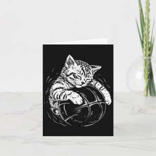 Cat Player Sleeping On A Bysketbyll Kitties Pet Lo Card