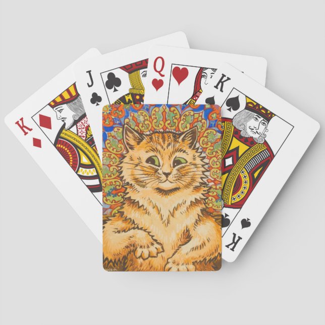 Cat Playing a Piano by Louis Wai Cards (Back)