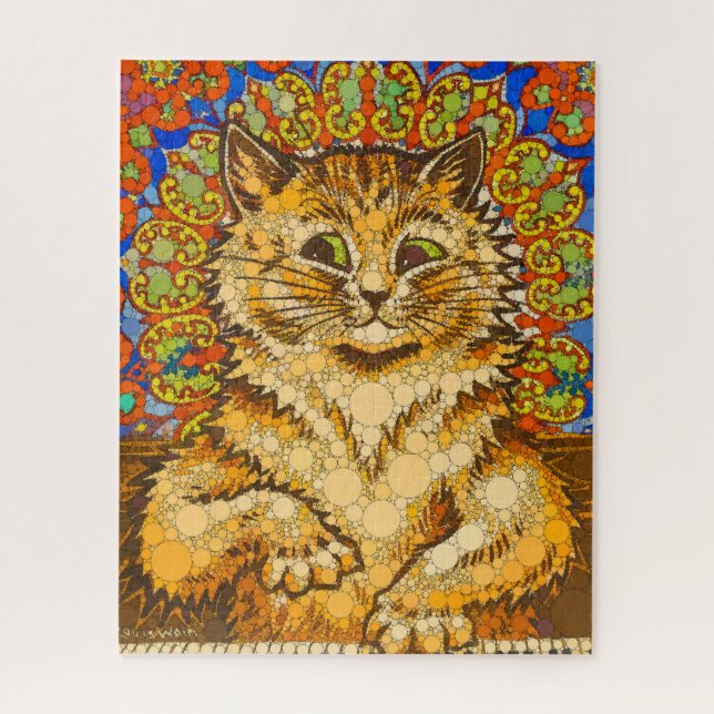 Cat Playing a Piano, Psychedelic -After Louis Wain Jigsaw Puzzle (Vertical)