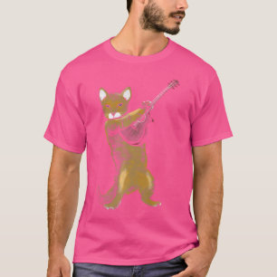 Cat Playing Acoustic Guitar Musician T-Shirt