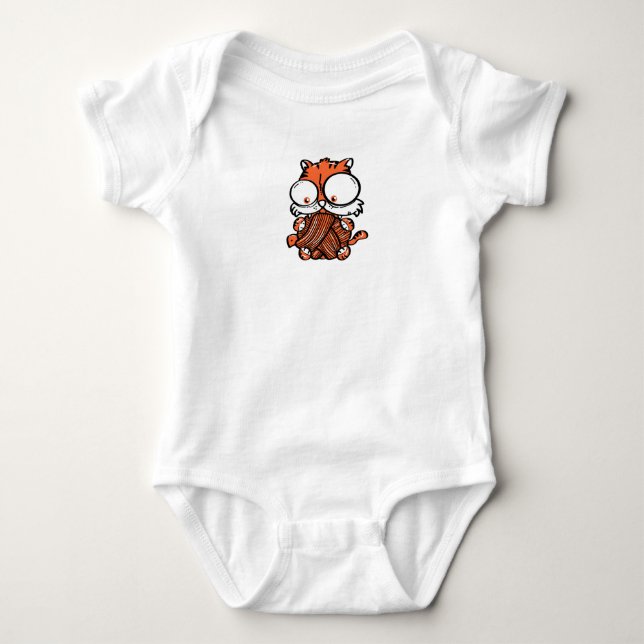 Cat playing baby bodysuit (Front)