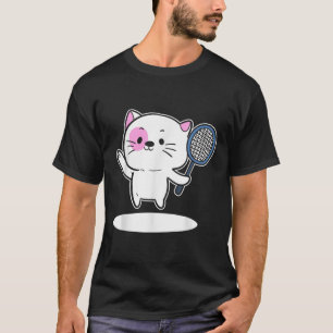 Cat Playing Badminton Badminton Player For Men Wom T-Shirt