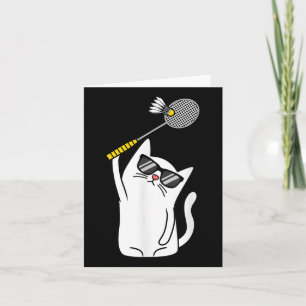 Cat Playing Badminton Shuttle Player Lover Coach G Card
