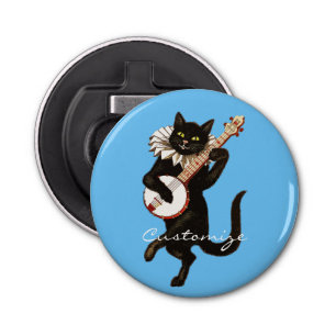 Cat playing Banjo Thunder_Cove Bottle Opener