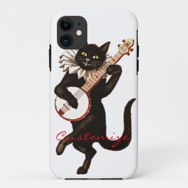 Cat playing Banjo Thunder_Cove Case-Mate iPhone Case (Back)