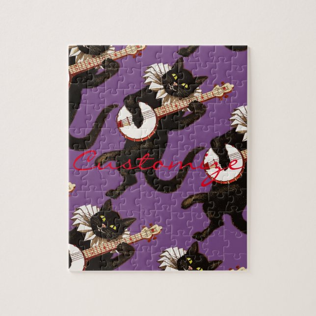 Cat playing Banjo Thunder_Cove Jigsaw Puzzle (Vertical)