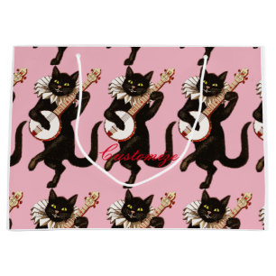 Cat playing Banjo Thunder_Cove Large Gift Bag