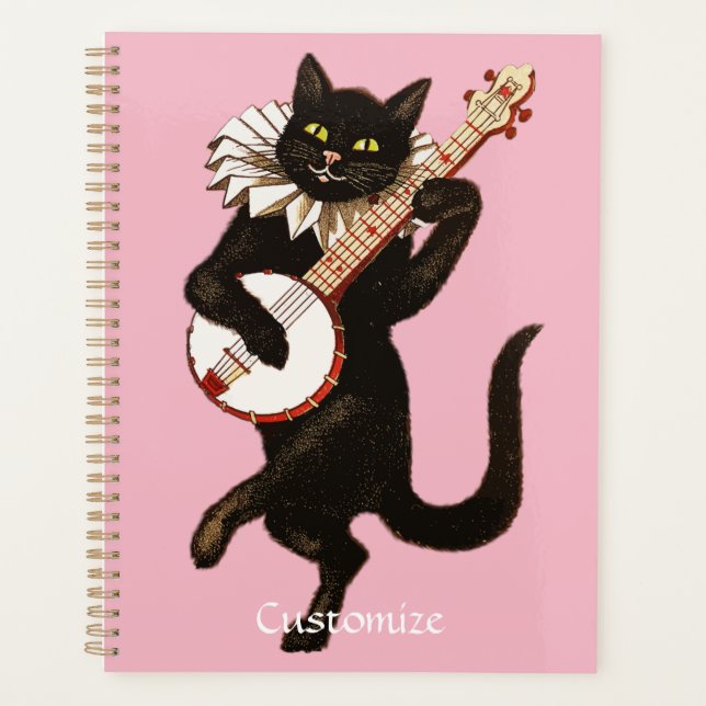 Cat playing Banjo Thunder_Cove Planner (Front)