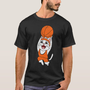 Cat Playing Basketball Basketball Kitty Kitten T-Shirt